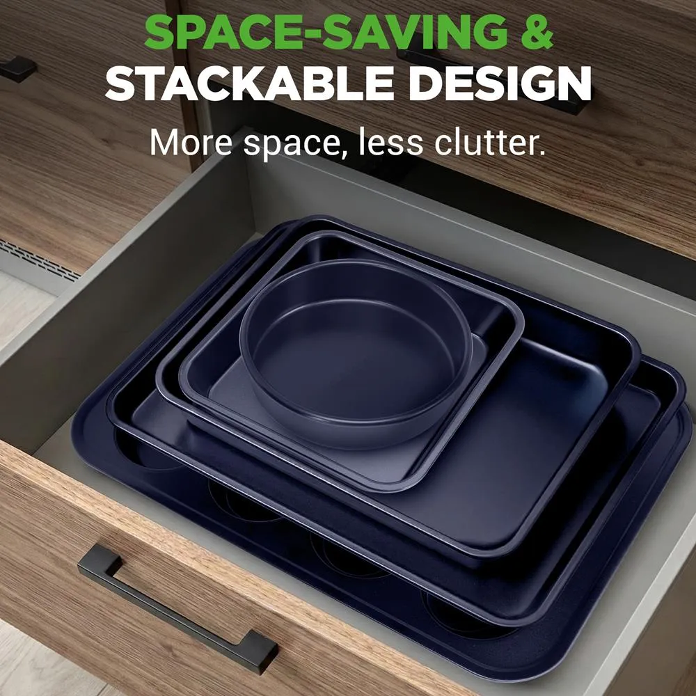 Nutrichef 6 pièces set moules four antiadhésifs acier