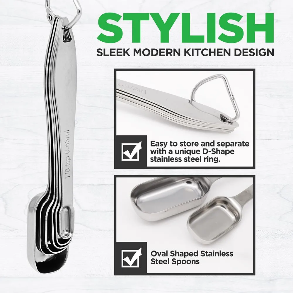 Nutrichef cuillères doseuses inox 6 pièces ovales