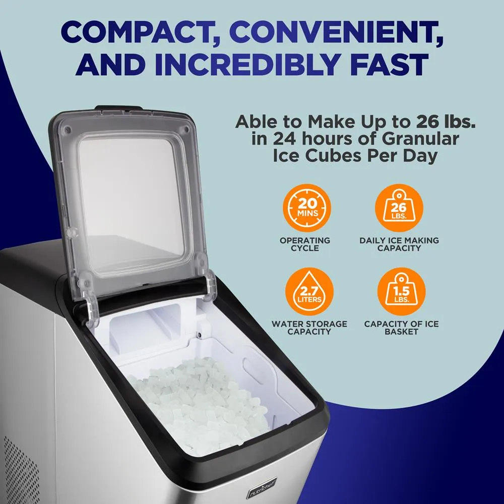 Nutrichef machine à glaçons pépites inox 12 kg/jour