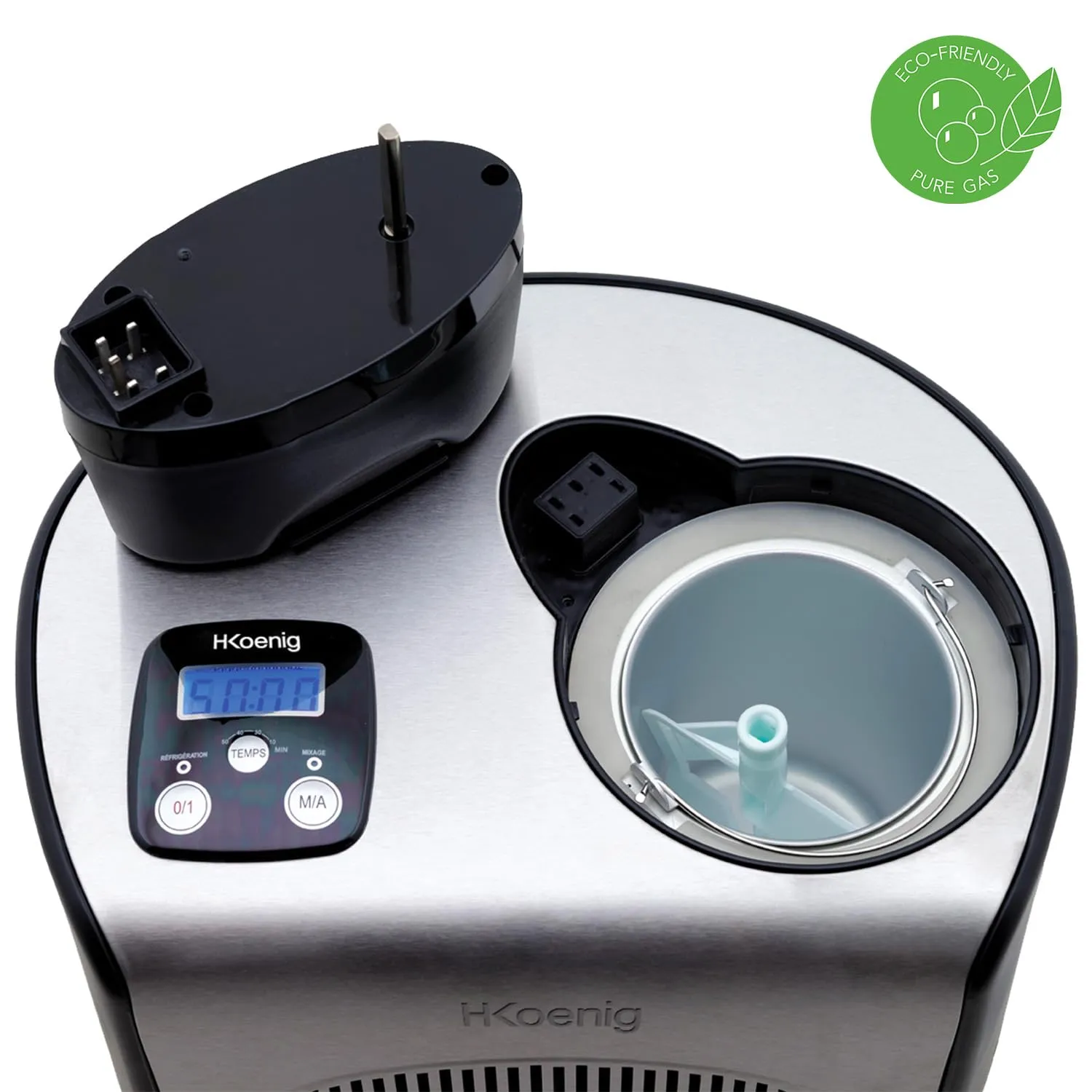 H.Koenig HF250 sorbetière turbine à glace 1,5 L compresseur