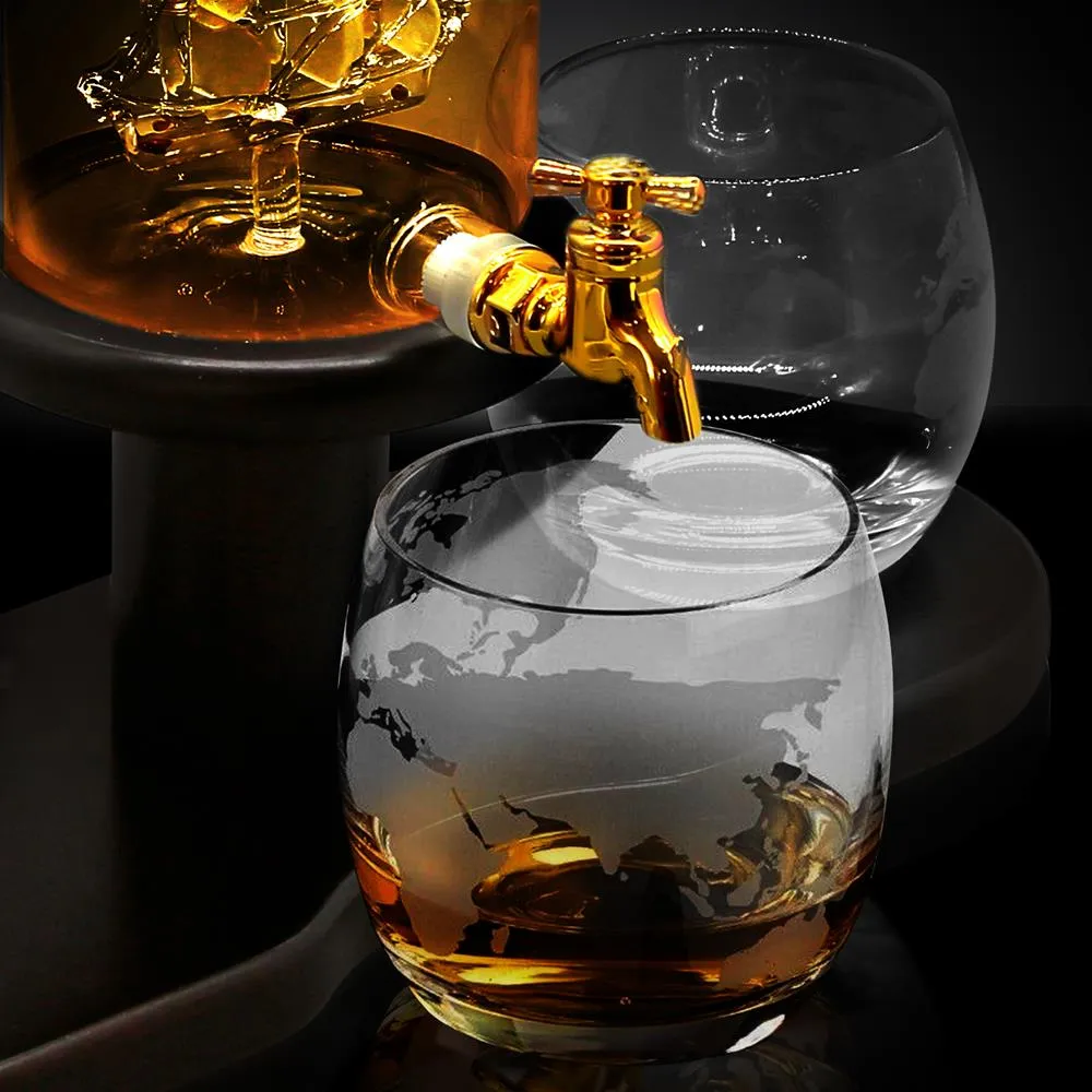 Nutrichef Carafe whisky globe 780 ml avec verres