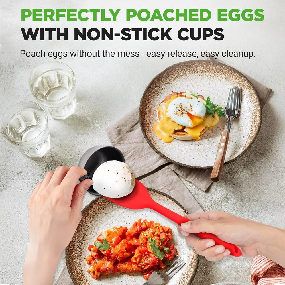 Nutrichef Pocheuse à Œufs Inox 4 Coupelles Minuteur