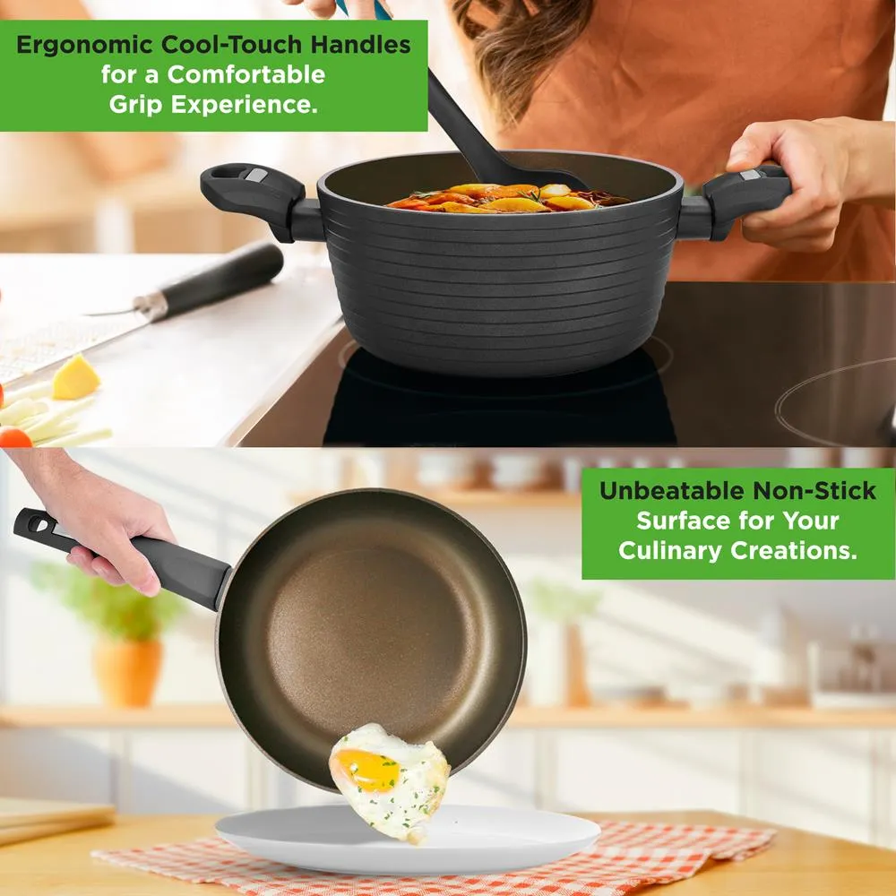 Nutrichef batterie cuisine 12 pièces ridge-line induction