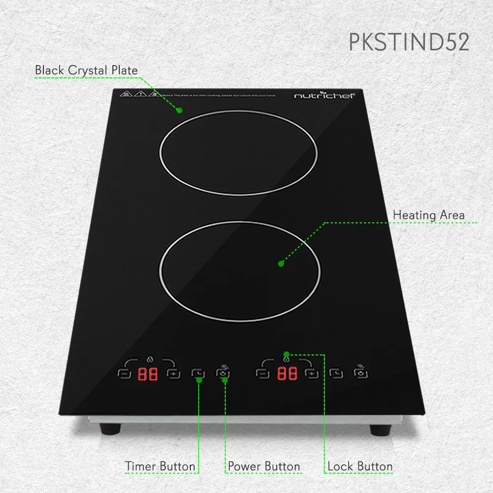 Nutrichef Double plaque à induction 1800 W 2 foyers