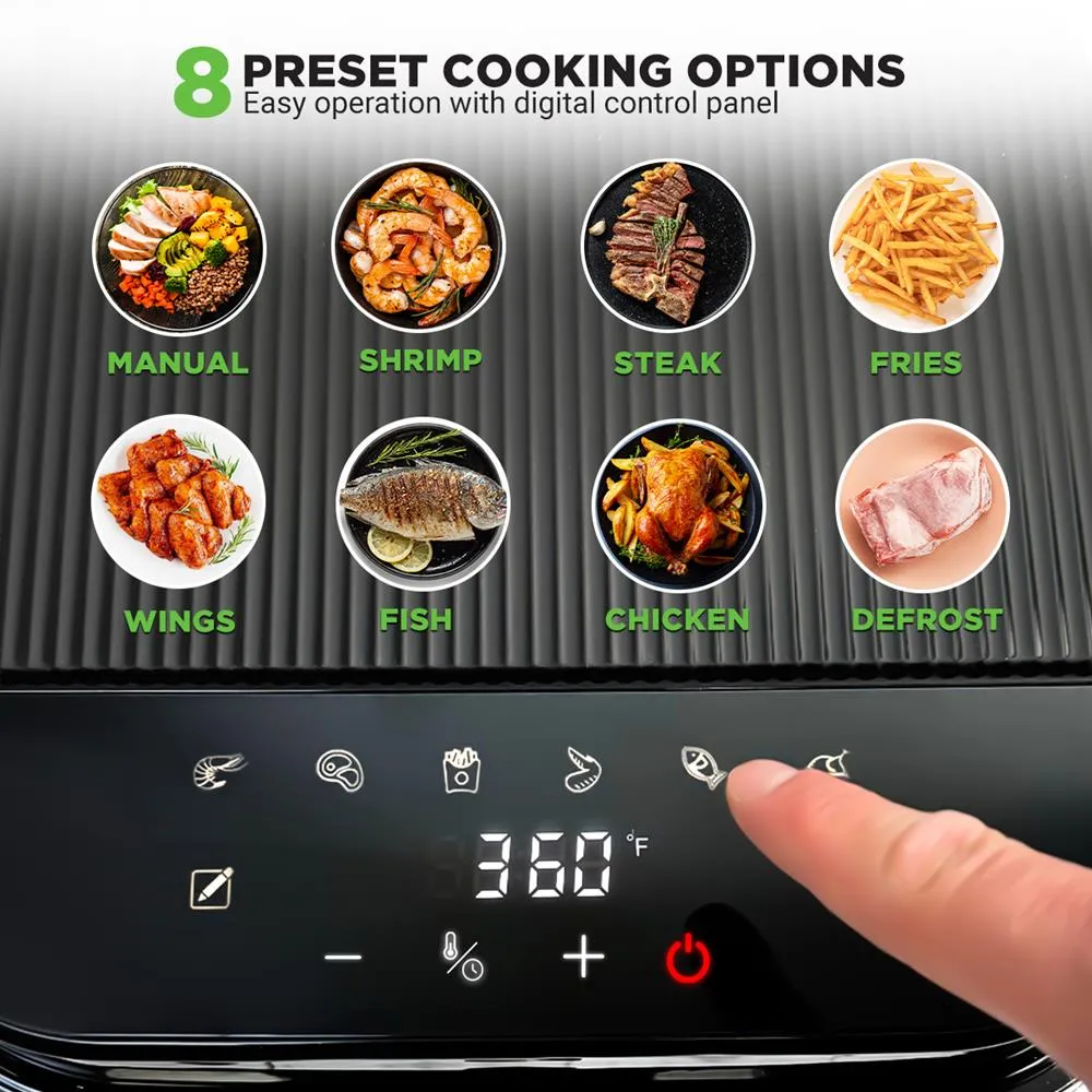 Nutrichef friteuse air chaud 5,5 L 8 programmes tactile