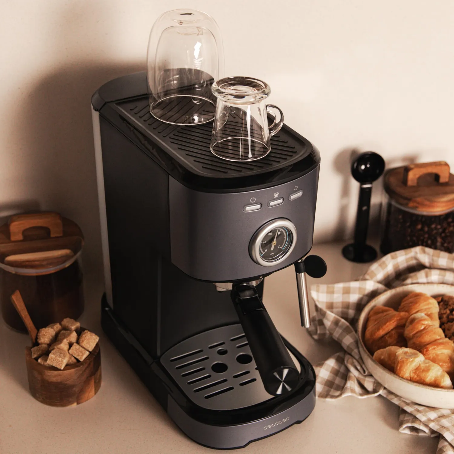 Cecotec Power Espresso 20 Pecan Steel machine expresso acier 20 bars