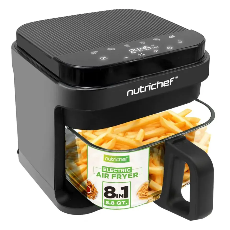Nutrichef friteuse air chaud 5,5 L 8 programmes tactile