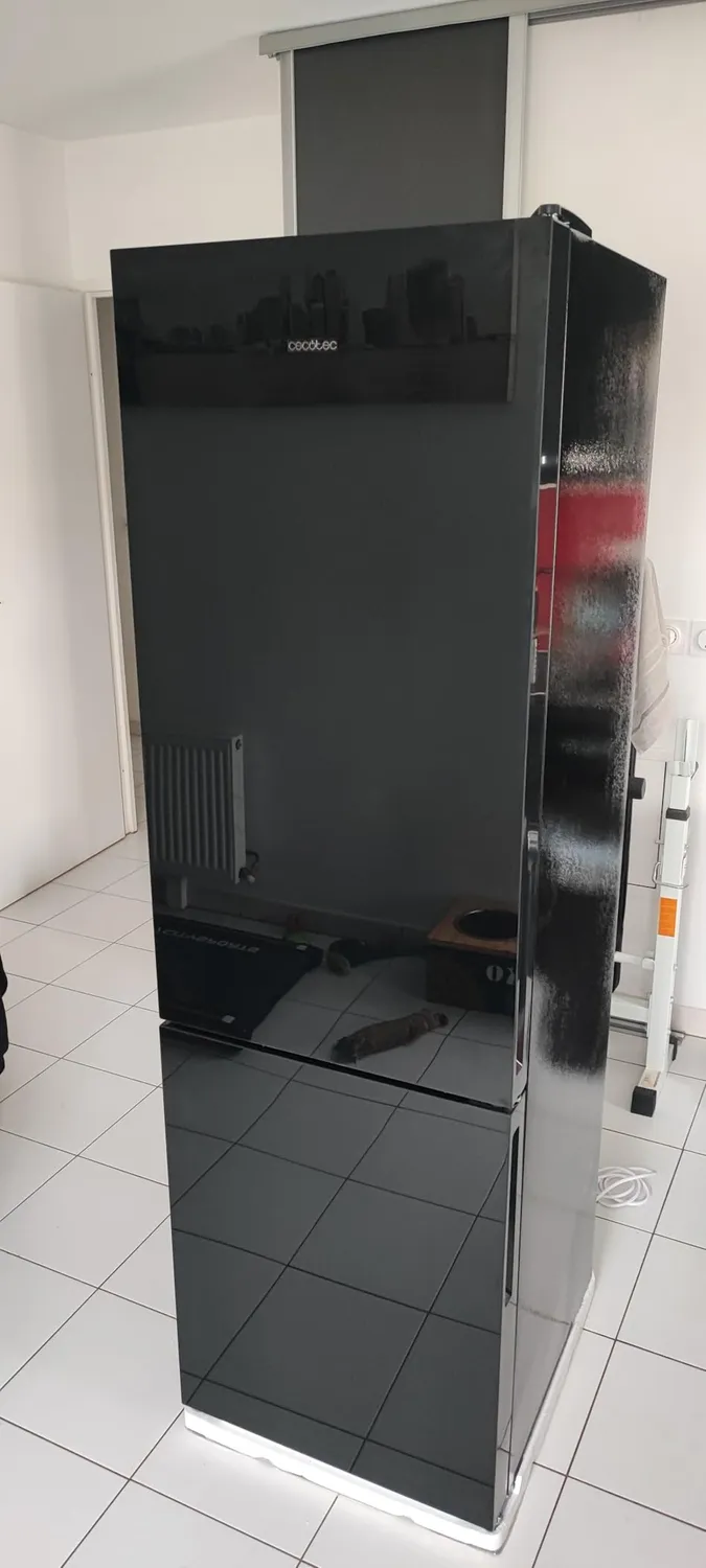 Cecotec Bolero CoolMarket Combi 250 Black Glass E réfrigérateur combiné No Frost