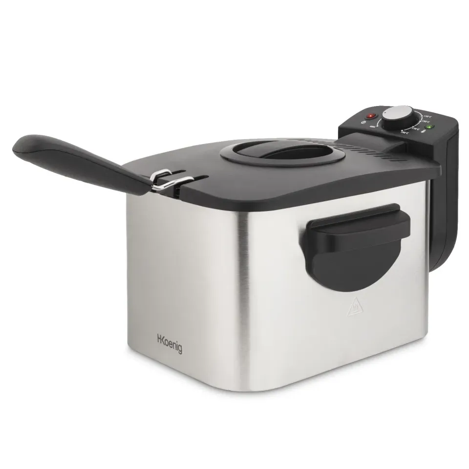 H.Koenig DFX500 Friteuse 3L Inox 2200W Anti-odeur