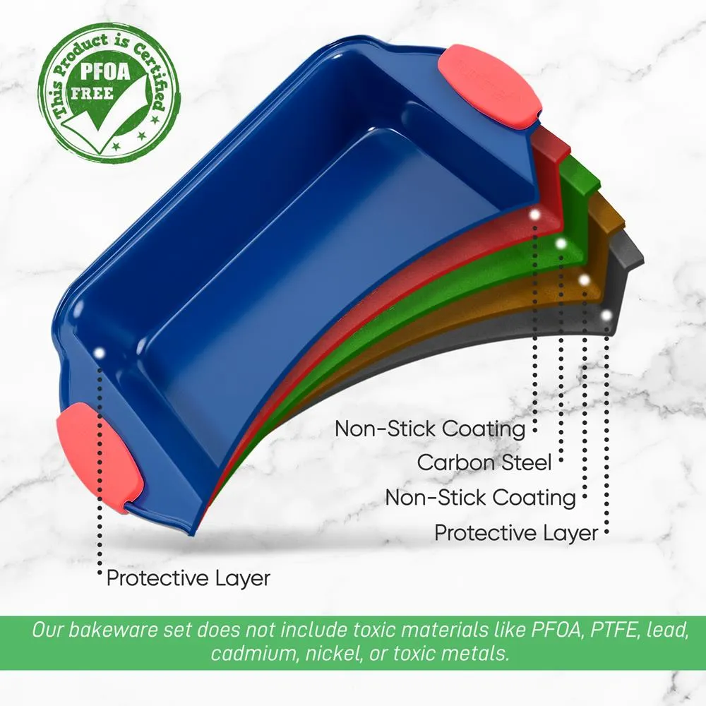 Nutrichef plat carré antiadhésif bleu 27 cm silicone