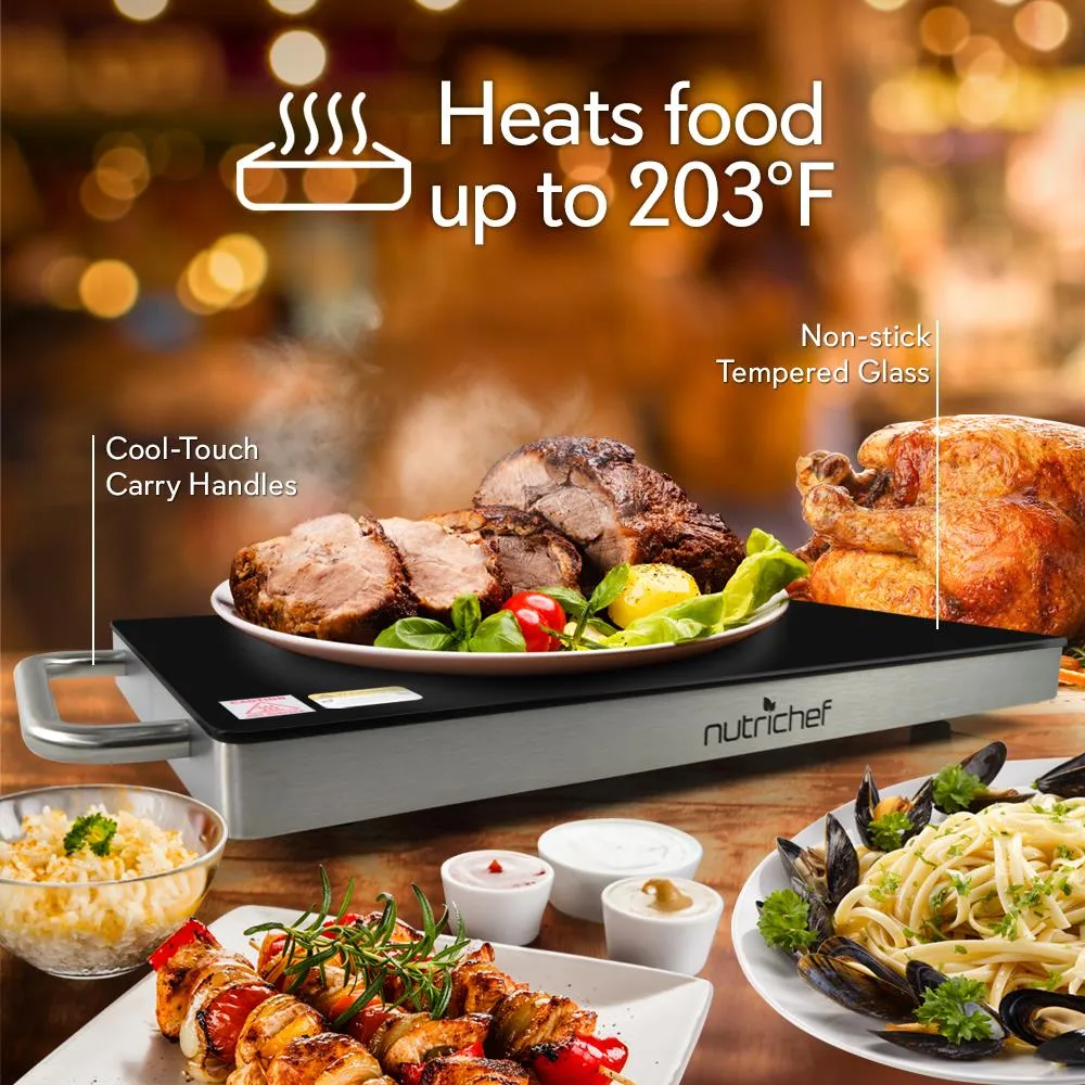 Nutrichef AZPKWTR45 plateau chauffant verre 240 W inox