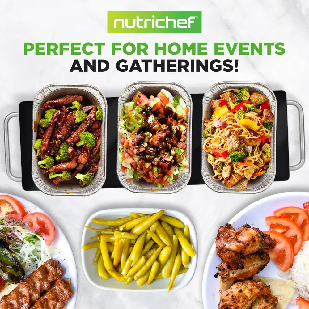 Nutrichef plateau chauffant électrique inox verre 150 W buffet