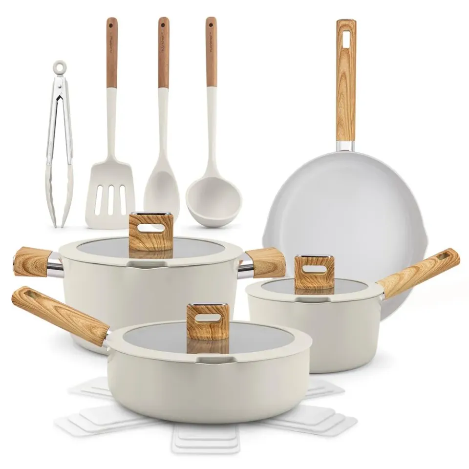 Nutrichef Batterie Cuisine Céramique Marbre Induction