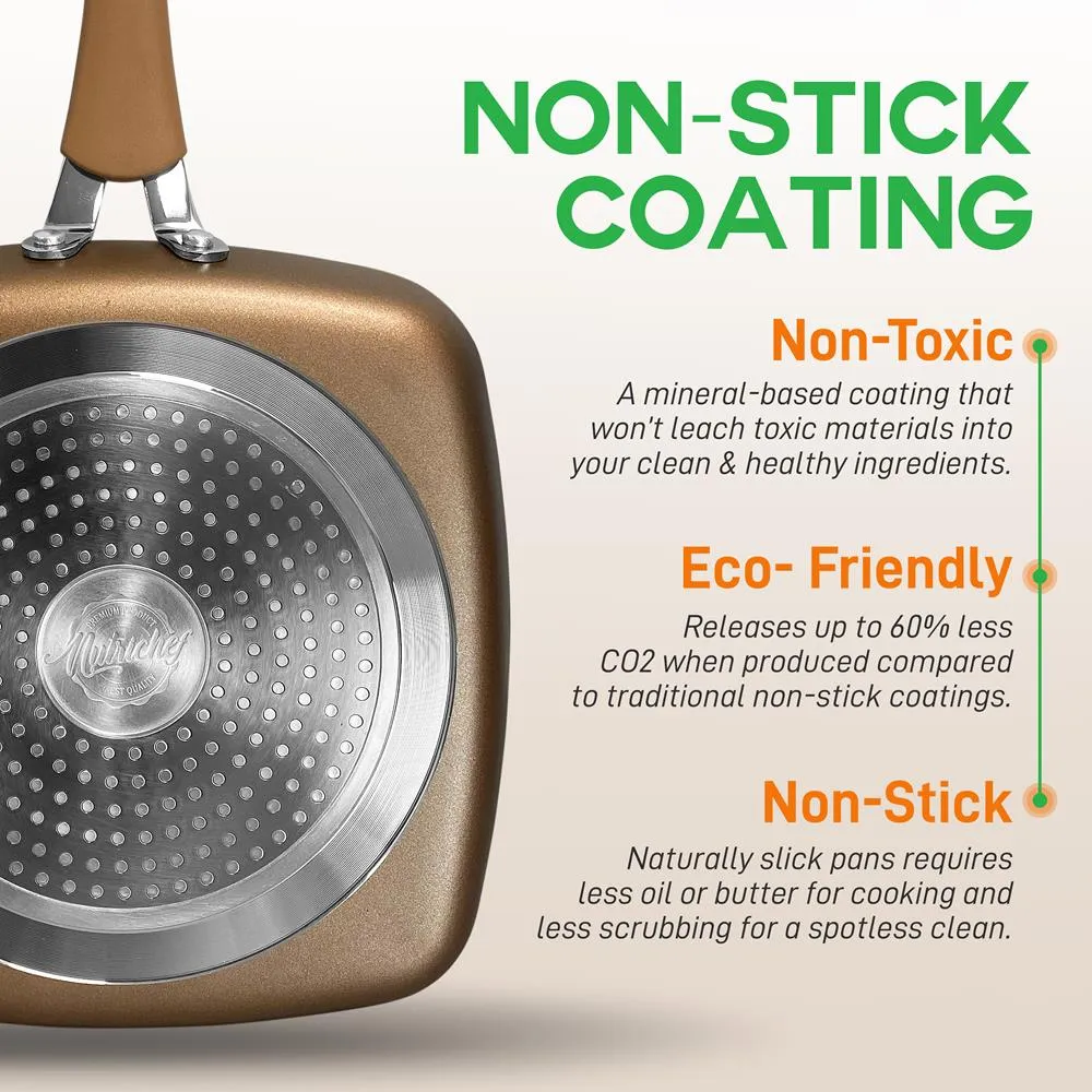 Nutrichef NCCW14S poêle grill 24 cm antiadhésive induction