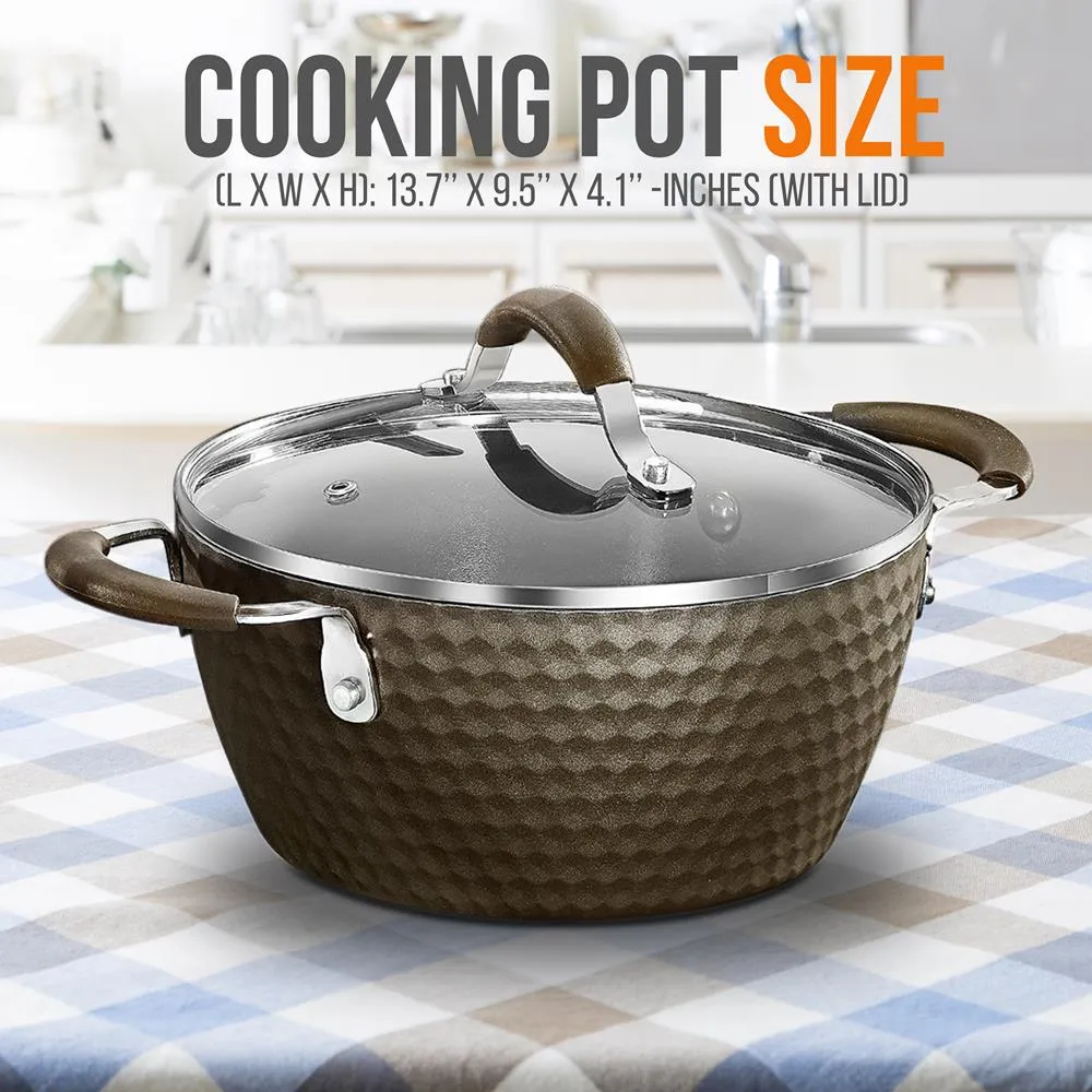 Nutrichef faitout cocotte 3,6 Qt avec couvercle