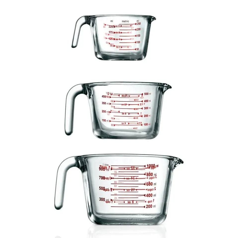 Nutrichef Set 3 Verres Doseurs Gradués 250-1000 ml