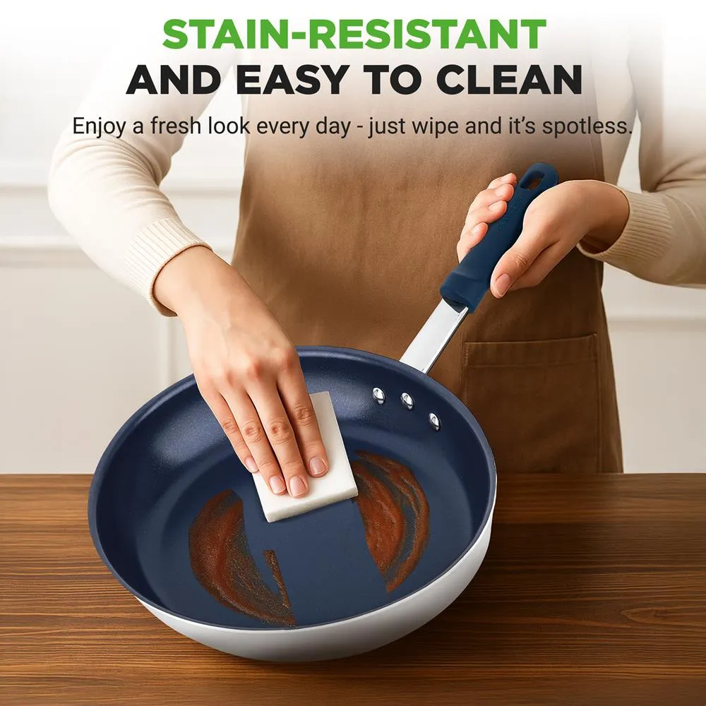 Nutrichef NCFRYP10 poêle 26 cm céramique manche bleu