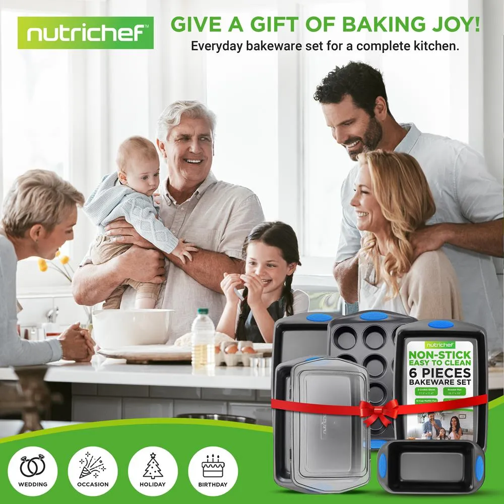 Nutrichef Set Pâtisserie 6 Pièces Acier Gris sans PTFE