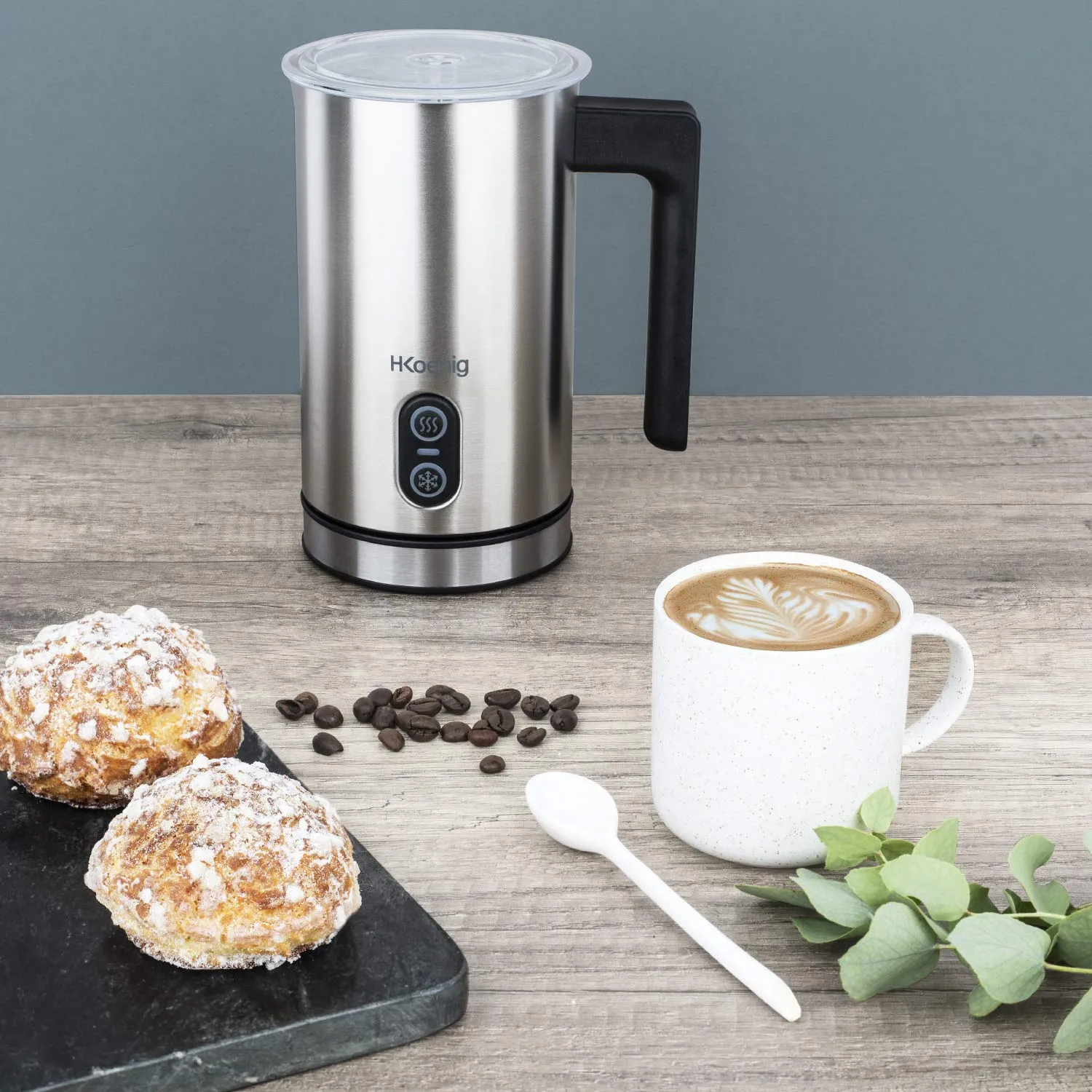 H.Koenig MLK8 mousseur à lait 0,24L inox chaud froid