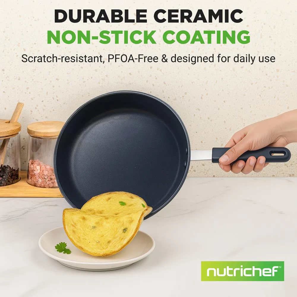 Nutrichef poêle 20 cm céramique manche bleu