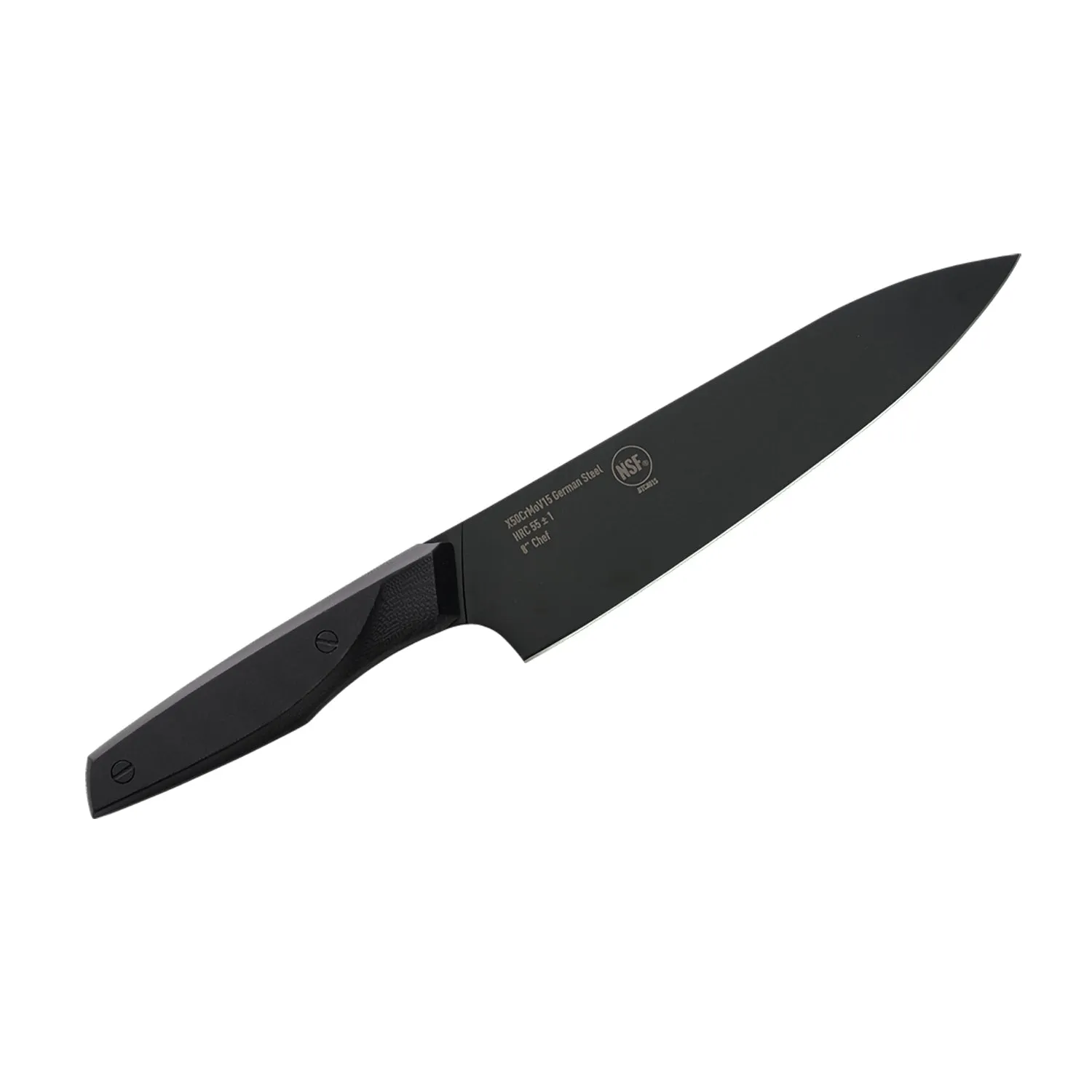 Thor 8 pouces couteau chef acier allemand revêtement noir