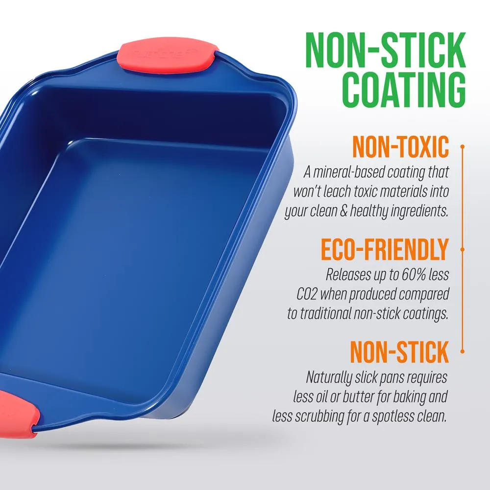 Nutrichef plat carré antiadhésif bleu 27 cm silicone