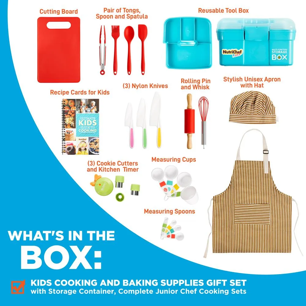 Nutrichef kit cuisine enfant nylon tablier recettes 4 ans