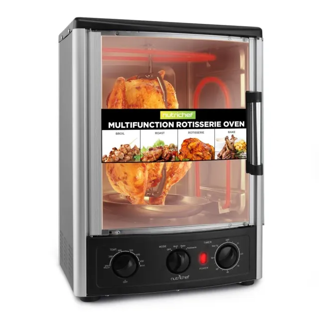 Nutrichef four rôtissoire vertical 1500W 24 L porte verre