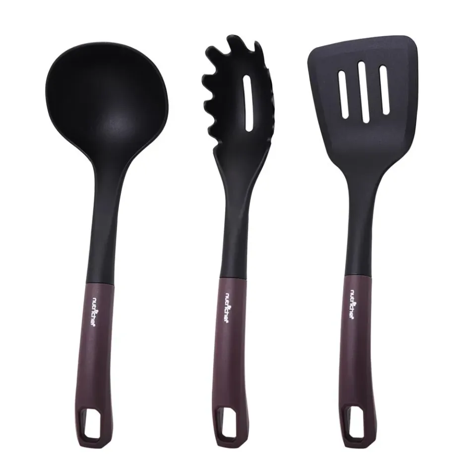 Nutrichef set 3 ustensiles cuisine nylon résistant 200°C
