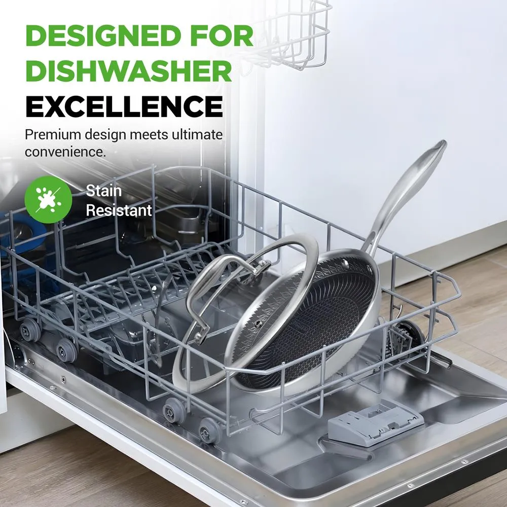 Nutrichef poêle 20 cm antiadhésive inox + couvercle