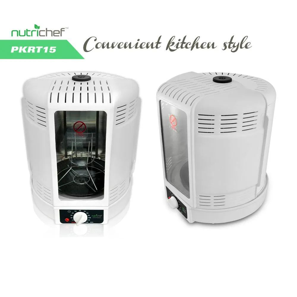 Nutrichef four rôtissoire verticale blanc cuisson tournante