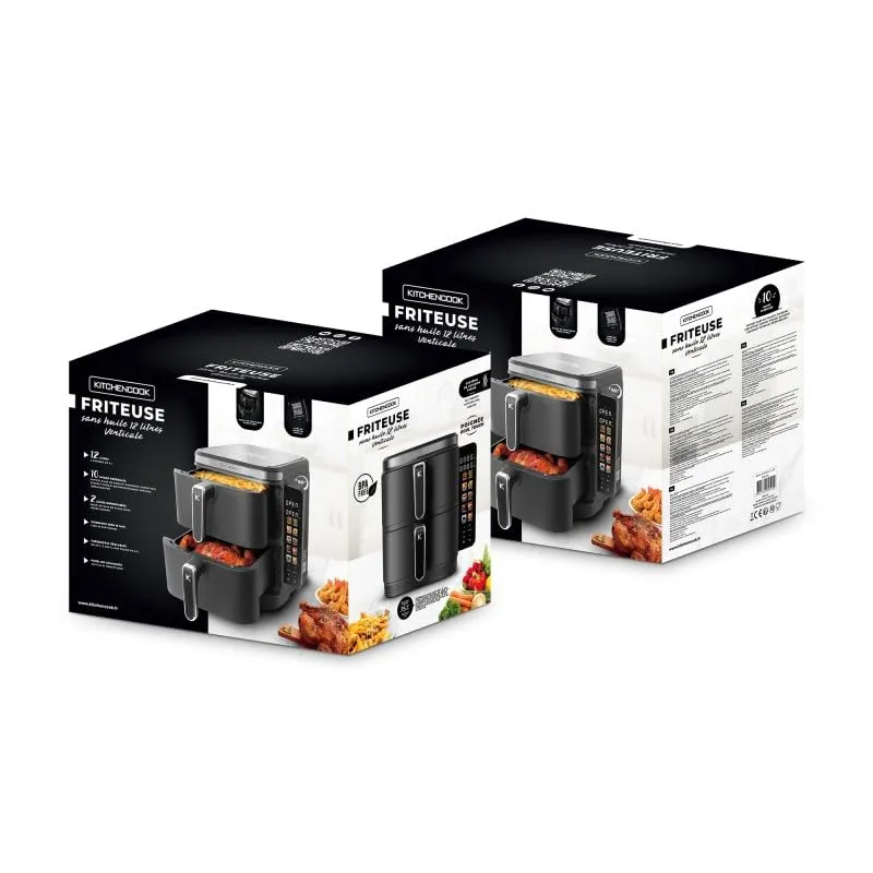 Kitchencook Airflow 12 LED friteuse à air 12L double cuve