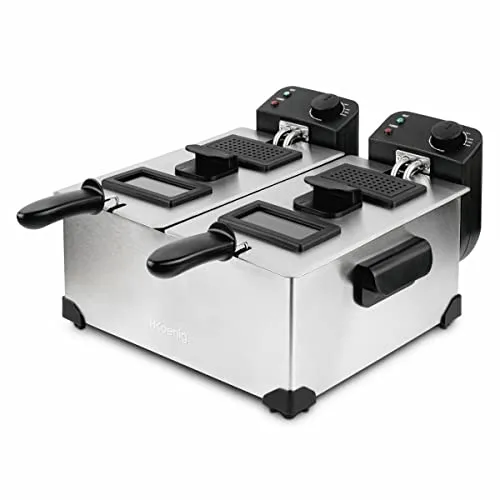 H.Koenig DFX600 friteuse double bac inox 2 x 3 L