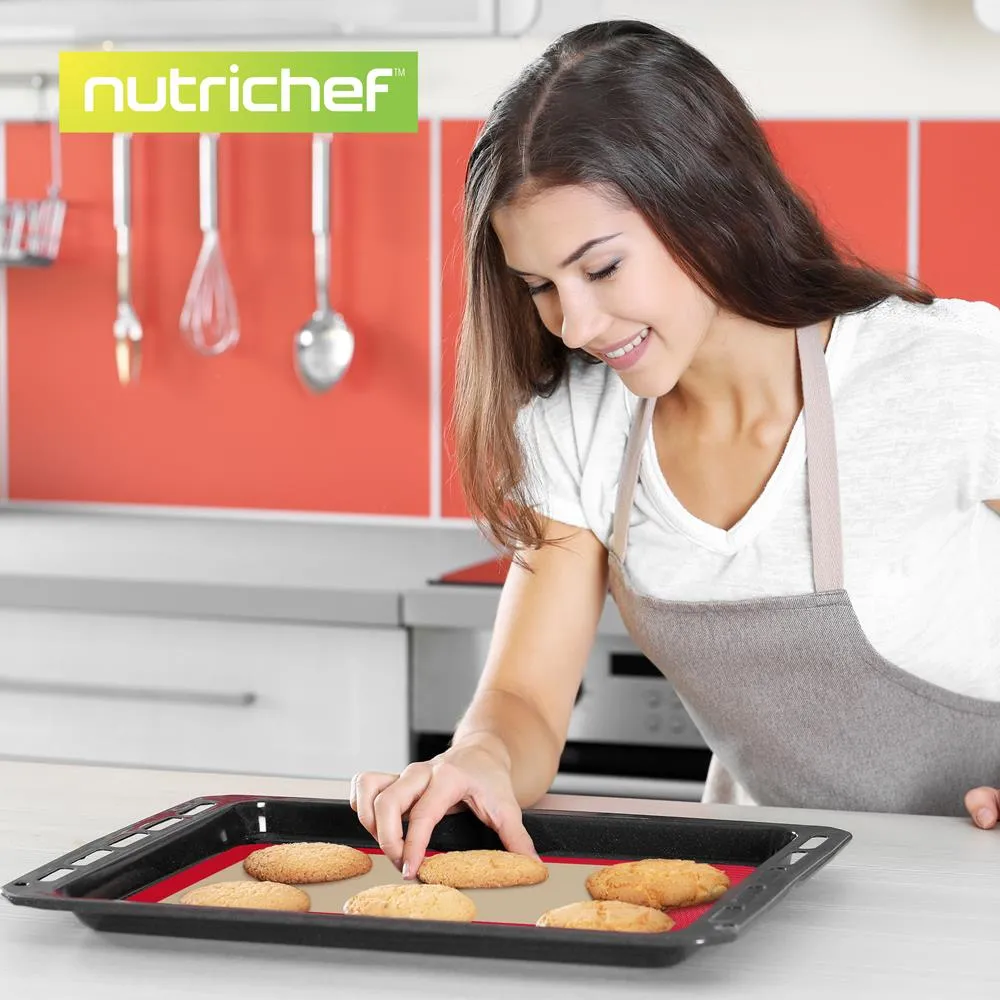 Nutrichef tapis de cuisson silicone lot de 2 demi-plaque