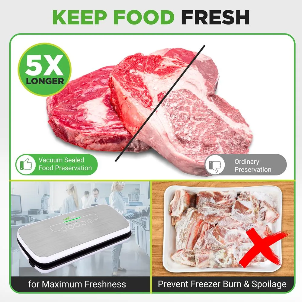 Nutrichef rouleaux sachets mise sous vide 2x15 m réutilisables
