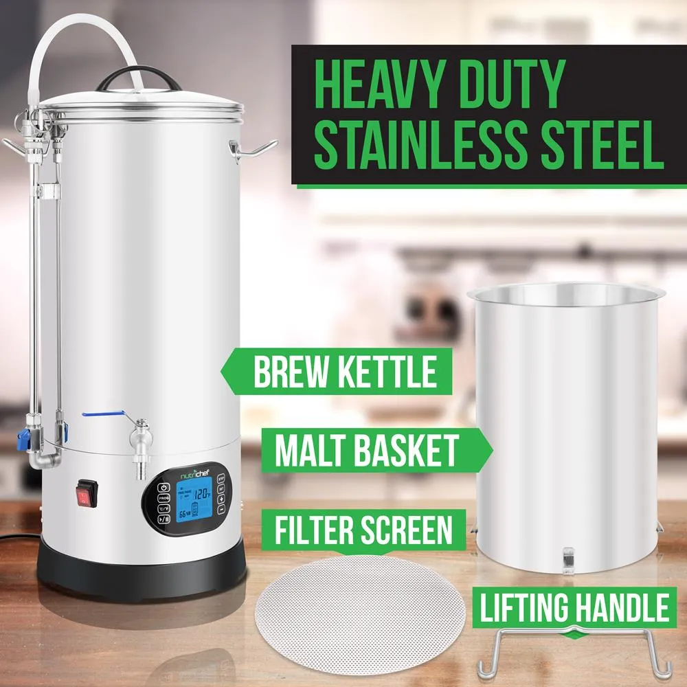 Nutrichef Cuve Brassage Bière Automatique Inox 34 L 1600W