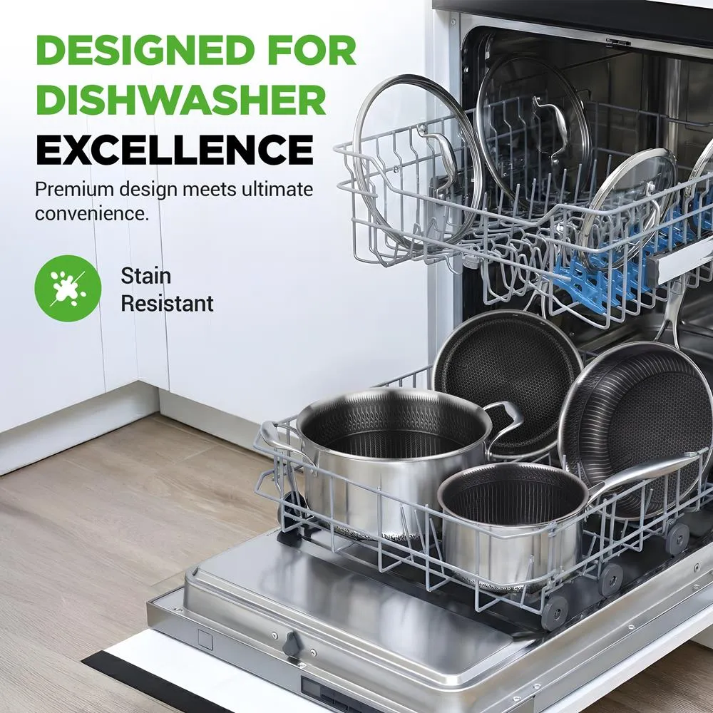 Nutrichef NC3PLY8Z batterie cuisine inox triply 8 pièces