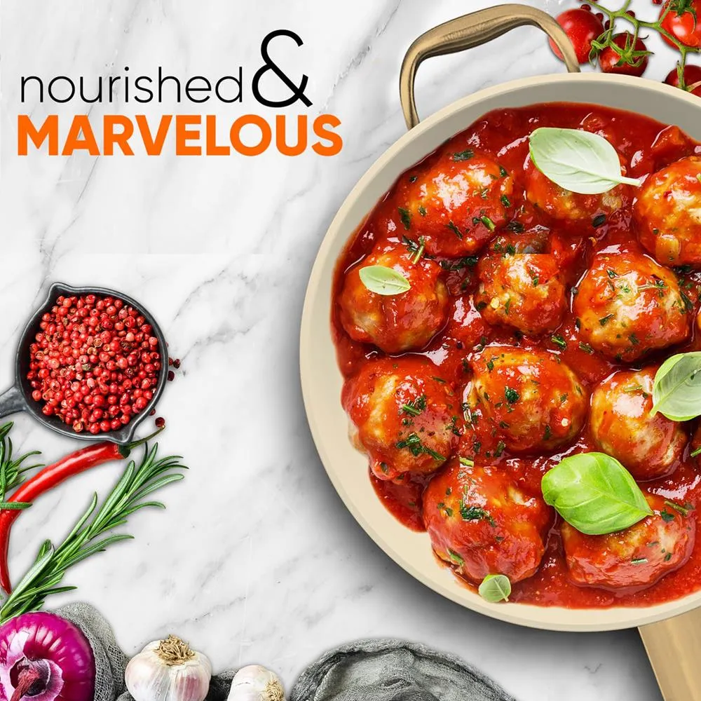 Nutrichef NCHGLDX14 poêle 35 cm antiadhésive couvercle