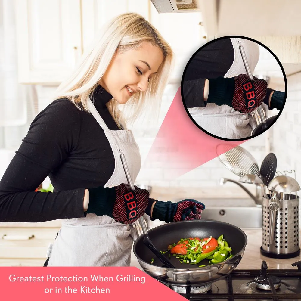 Nutrichef gants barbecue silicone 800°C lot de 2