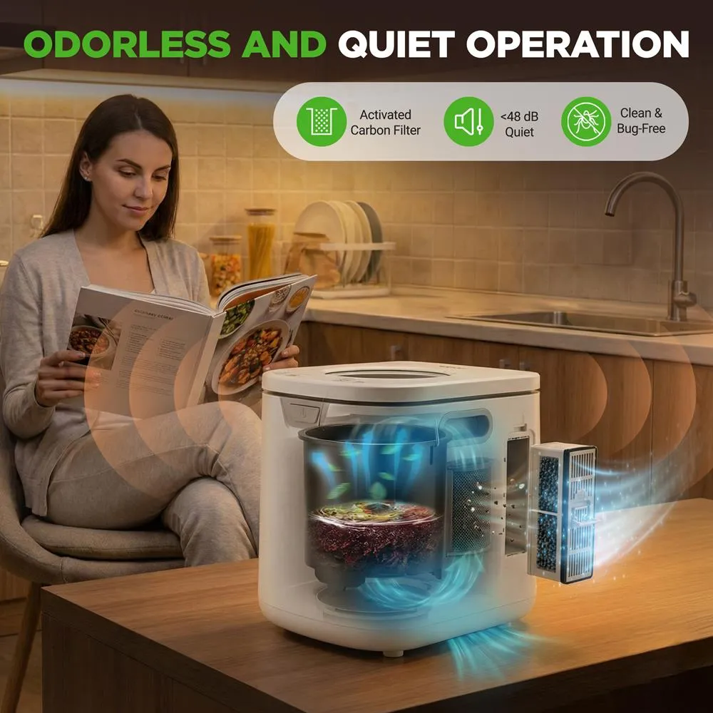 Nutrichef composteur électrique 4L blanc silencieux inodore