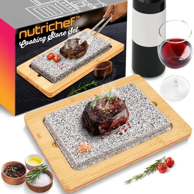Nutrichef PKLVST552 grill pierre granit plancha bambou