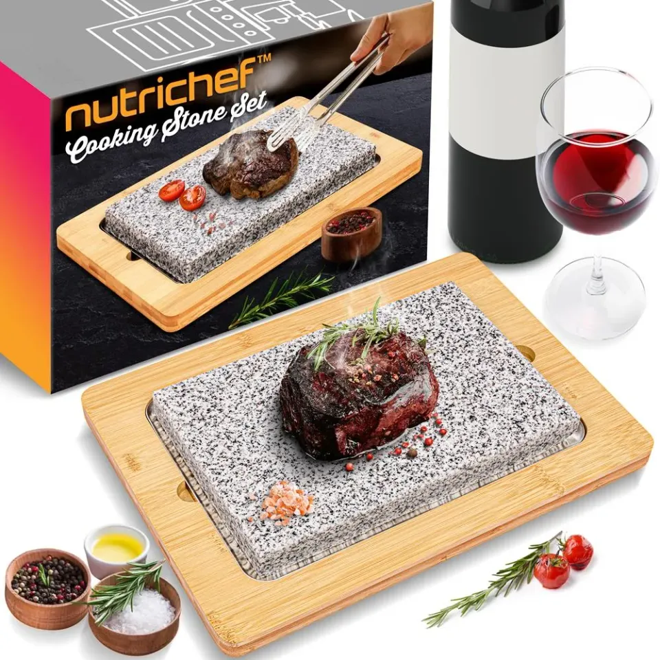Nutrichef PKLVST552 grill pierre granit plancha bambou