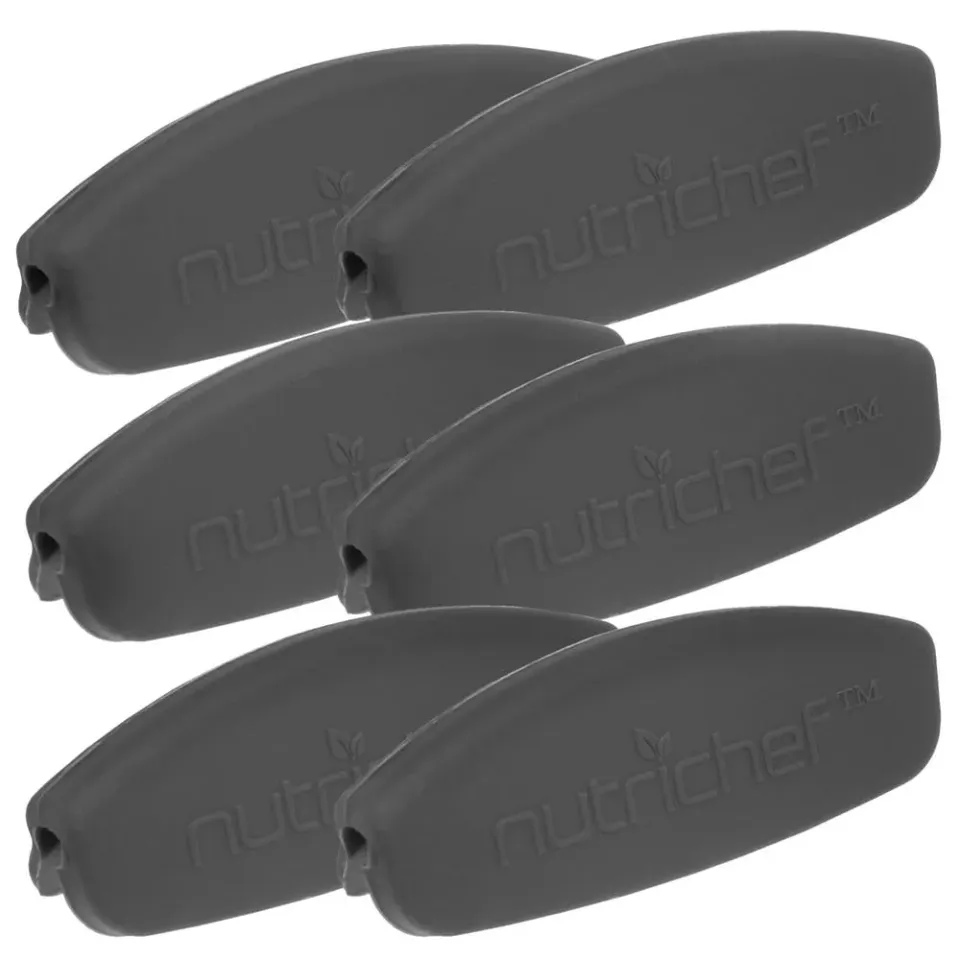 Nutrichef Protège-manches silicone noir lot de 6