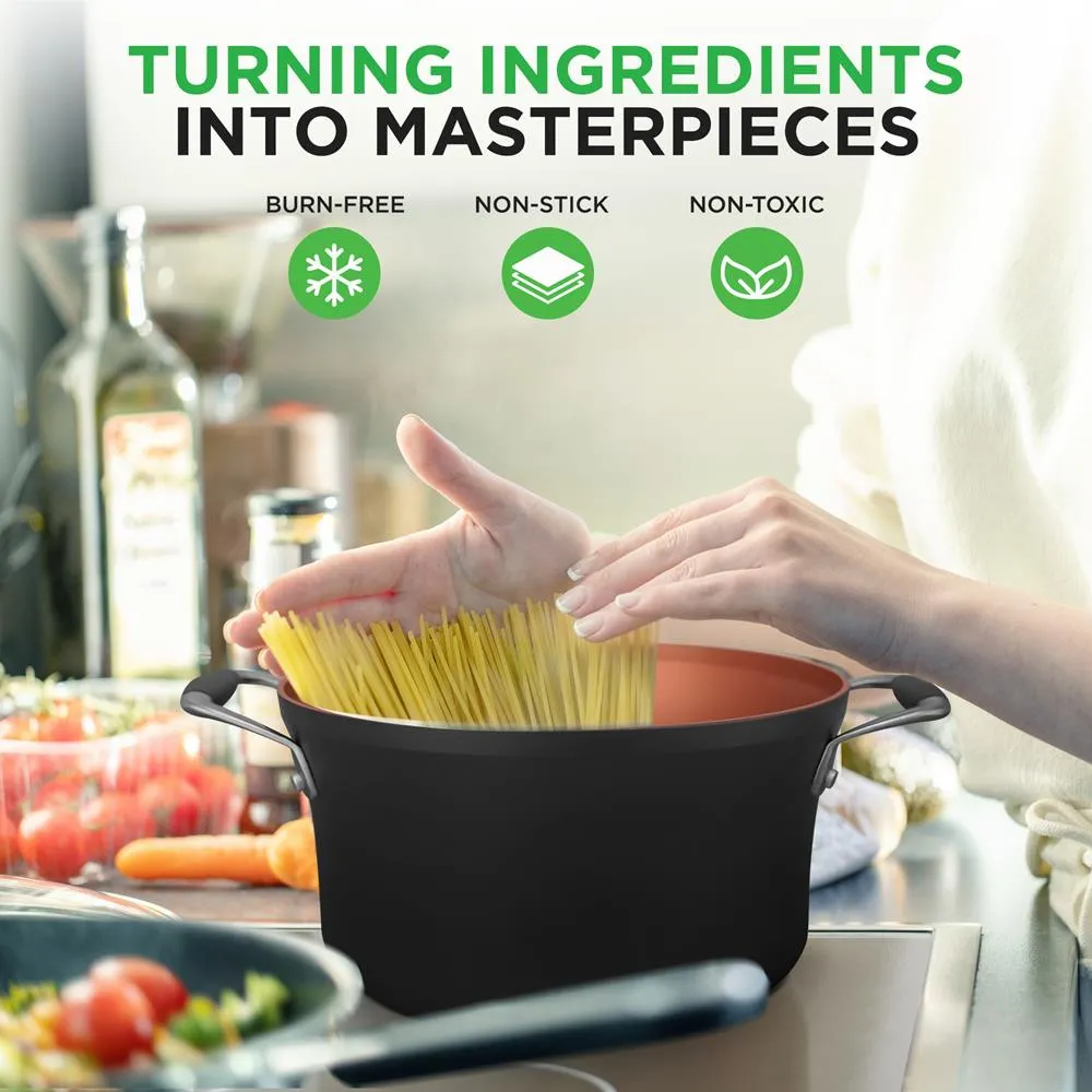 Nutrichef batterie cuisine 14 pièces cuivre induction avec ustensiles