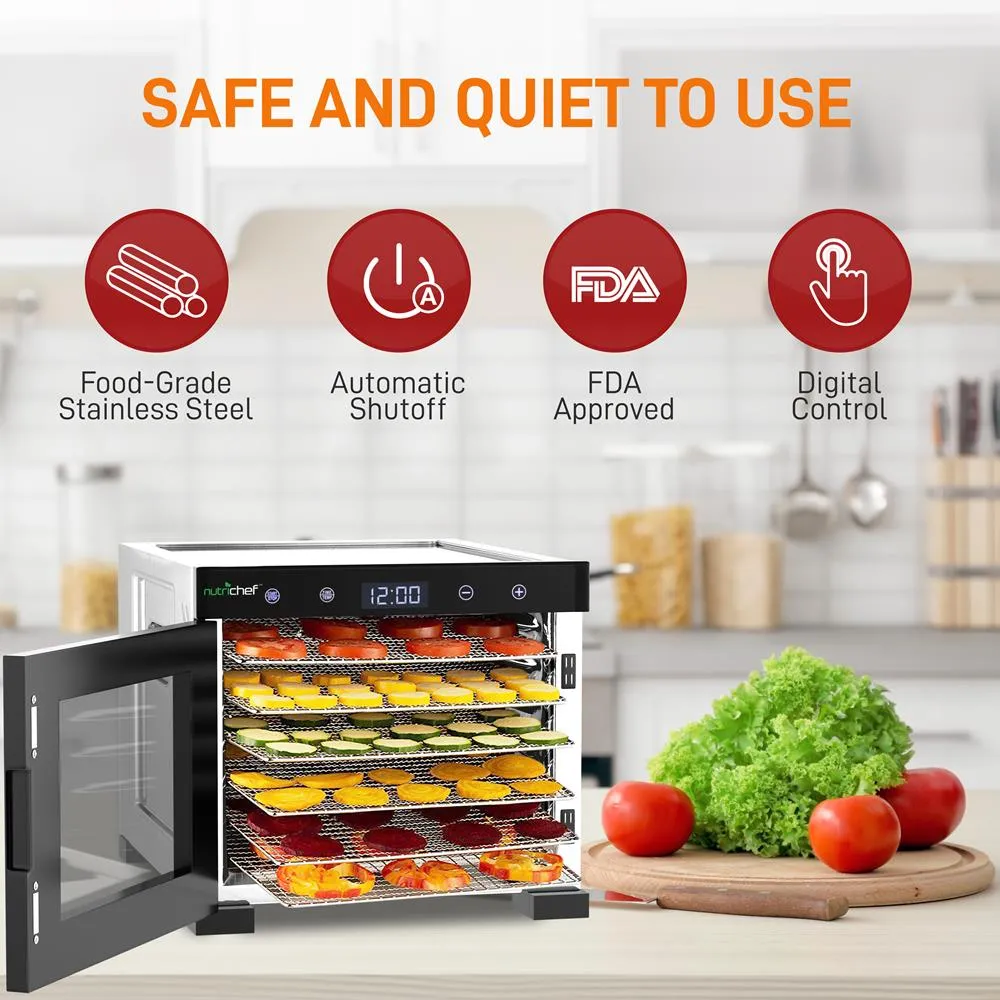 Nutrichef Déshydrateur Inox 6 Plateaux 600W Digital
