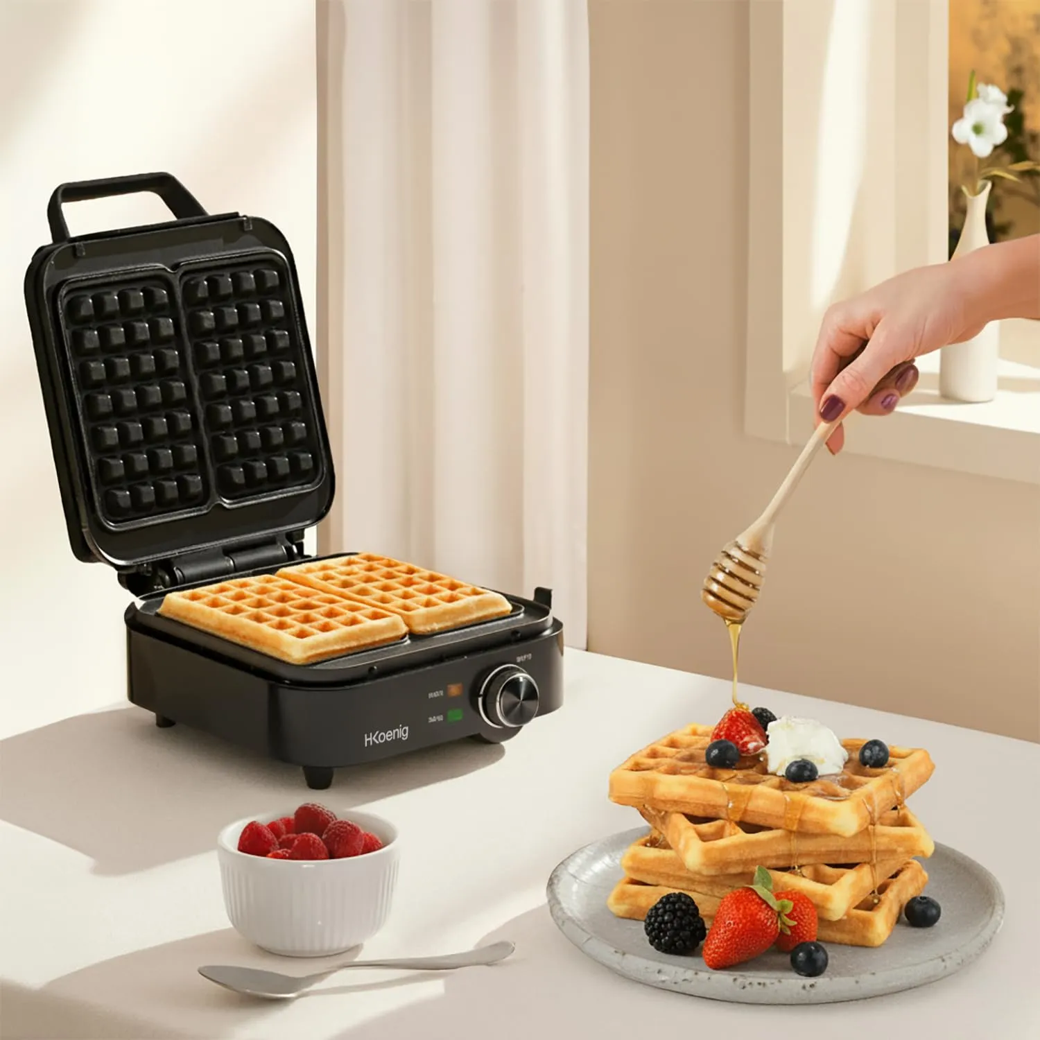 H.Koenig GFX420 gaufrier belge compact 1200W noir