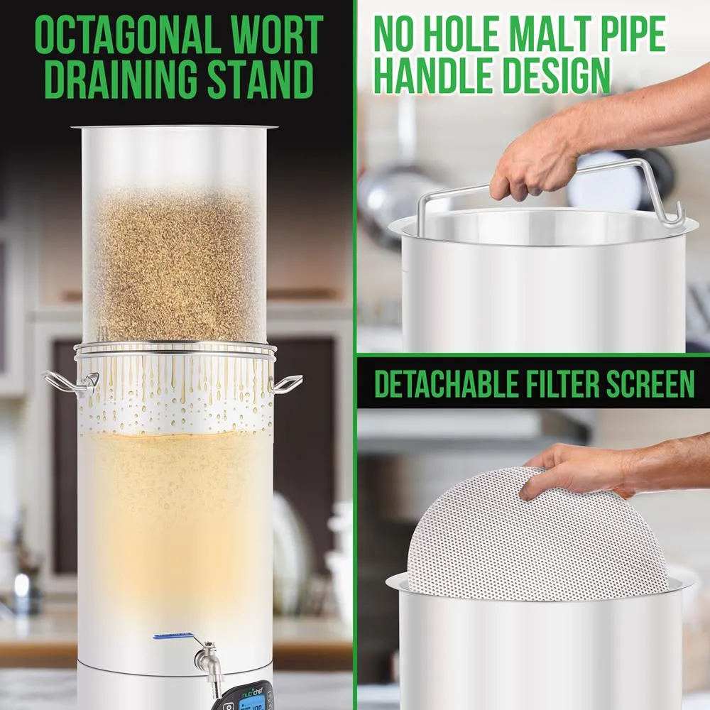 Nutrichef cuve de brassage bière 34 L inox programmable