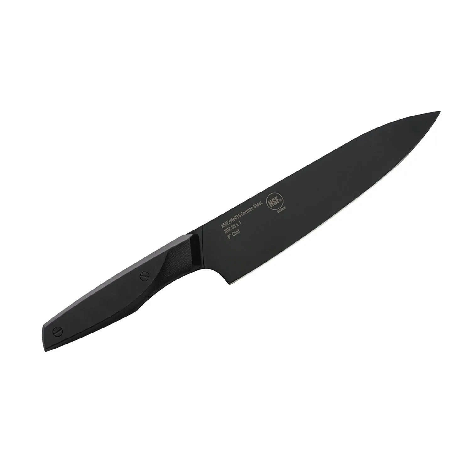 Thor 8 pouces couteau chef acier allemand revêtement noir