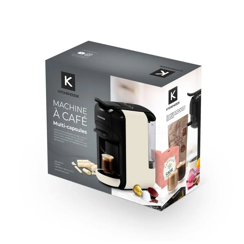 Kitchencook Multi Cream machine à café multi-dosettes beige 19 bars