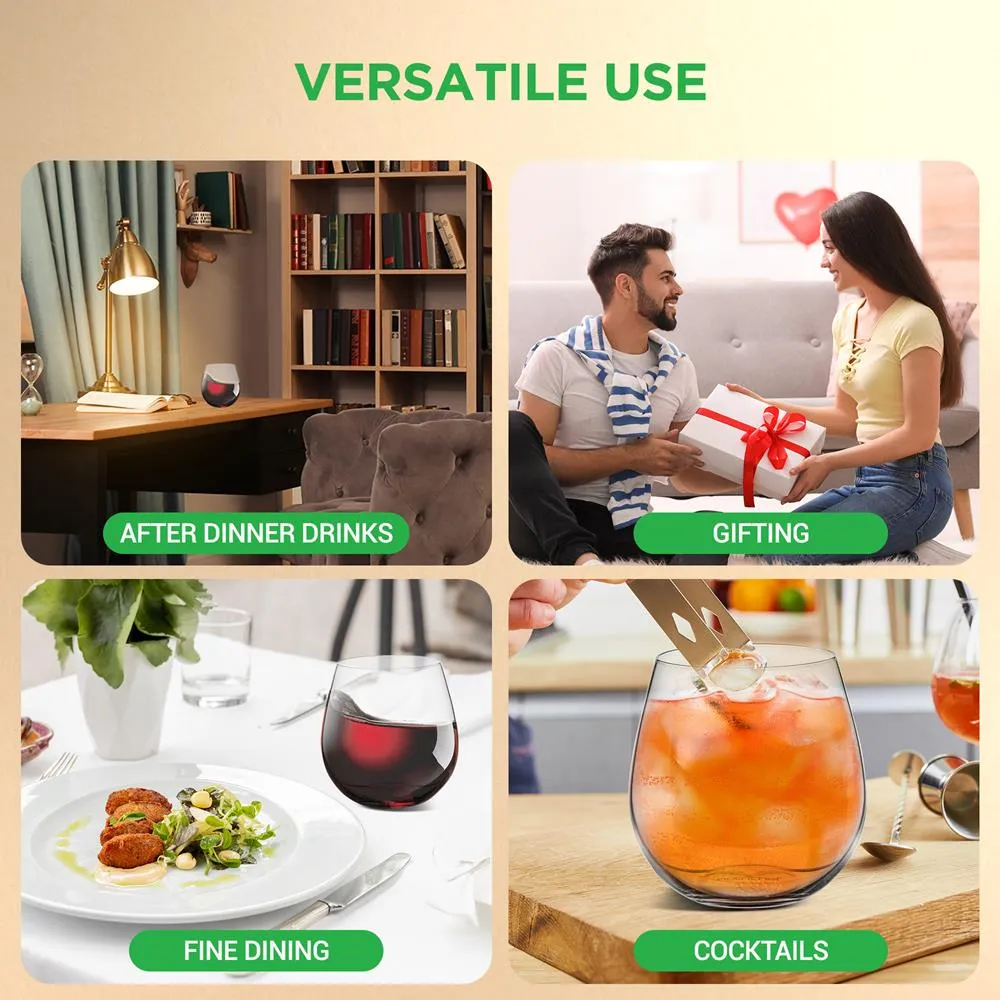 Nutrichef verres à vin sans pied cristal 44 cl lot de 12